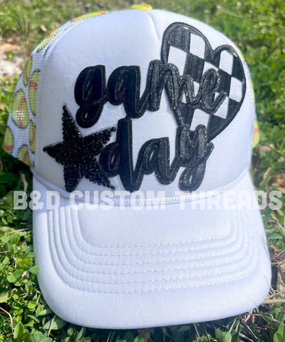 Game day softball   Black- foam trucker hats