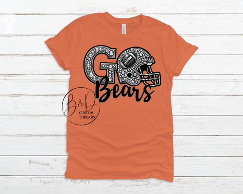 Faux rhinestone mascots - bears - teeshirts