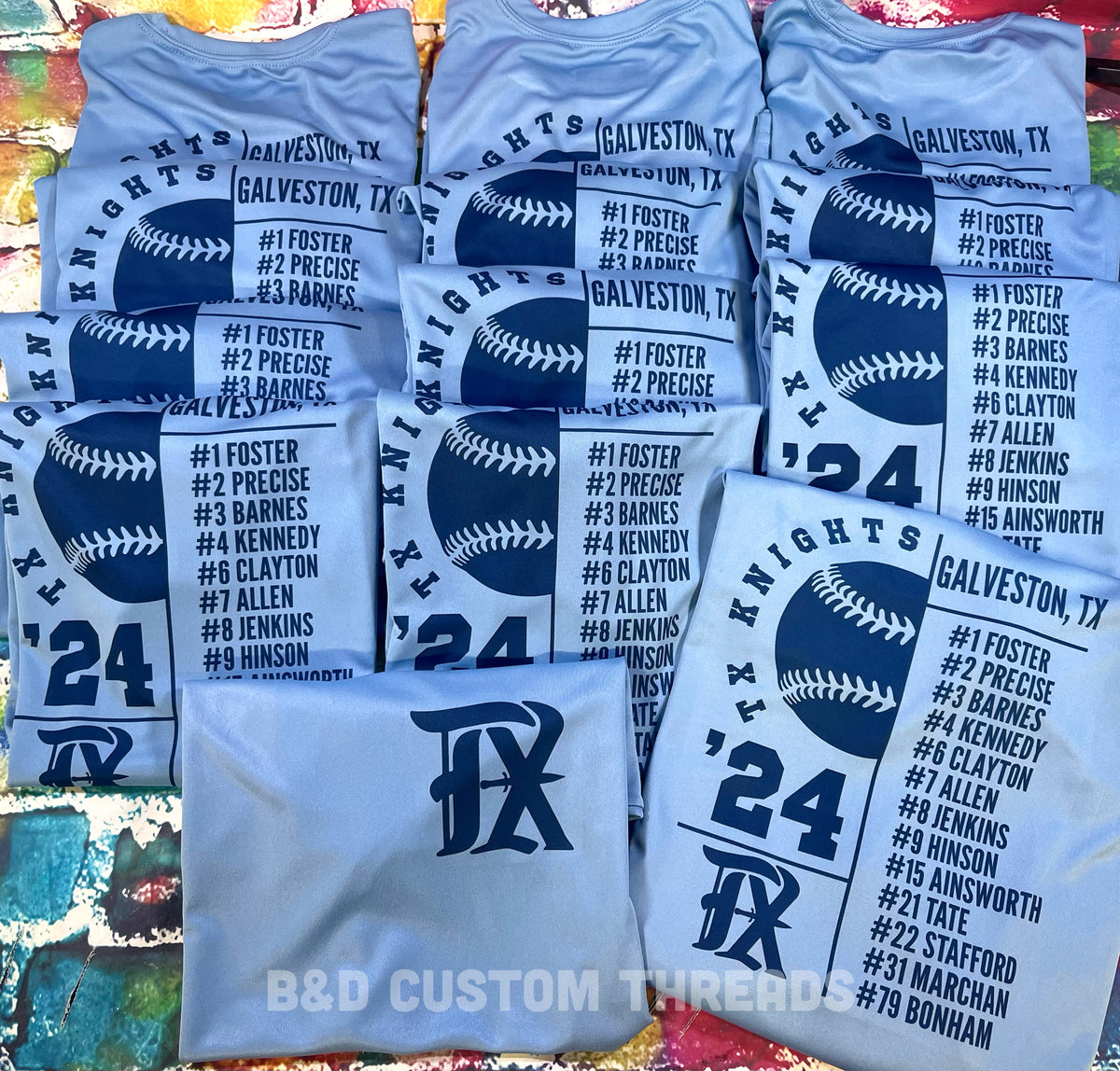 TX KNIGHTS Roster tee – B&D Custom Threads