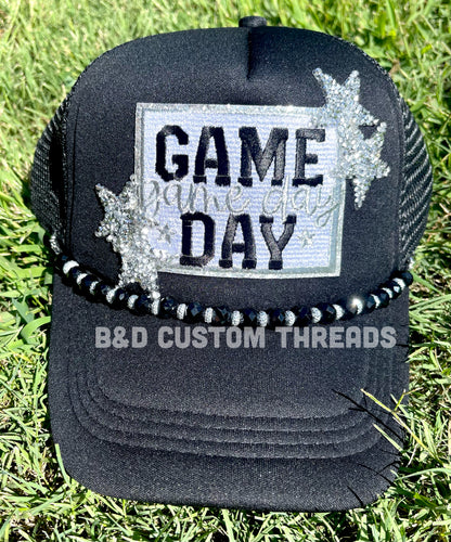 Game day | black and silver - foam trucker hat