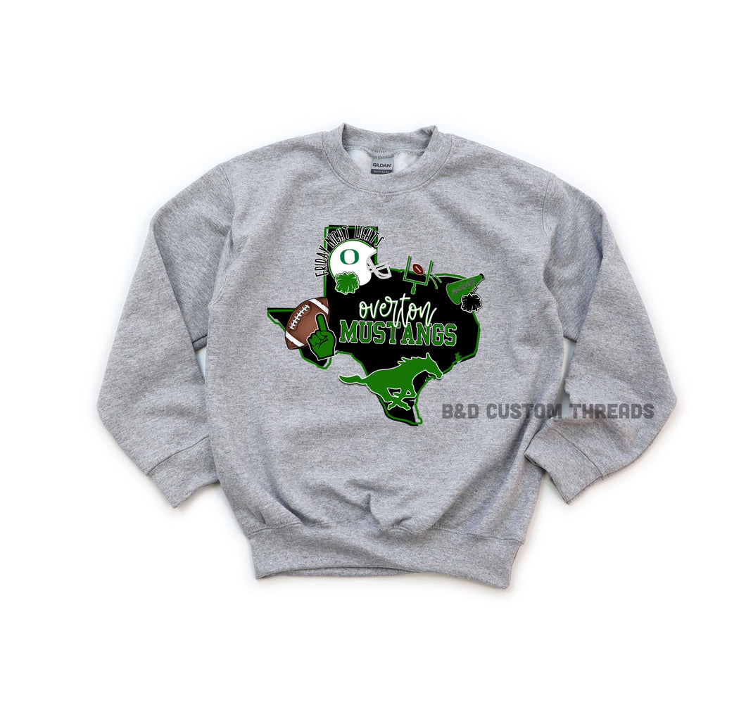 Overton mustangs texas - sweatshirt