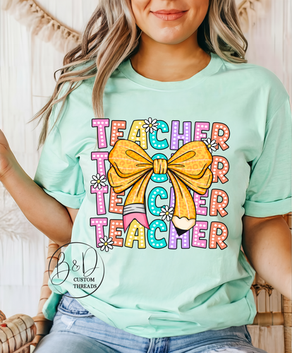 Teacher pencil bow