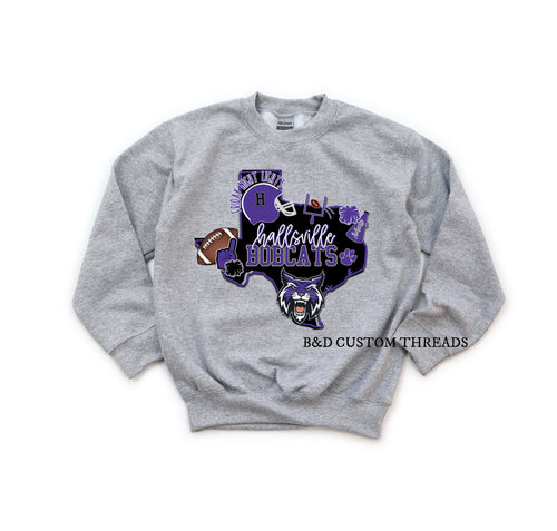Hallsville bobcats texas  - sweatshirt