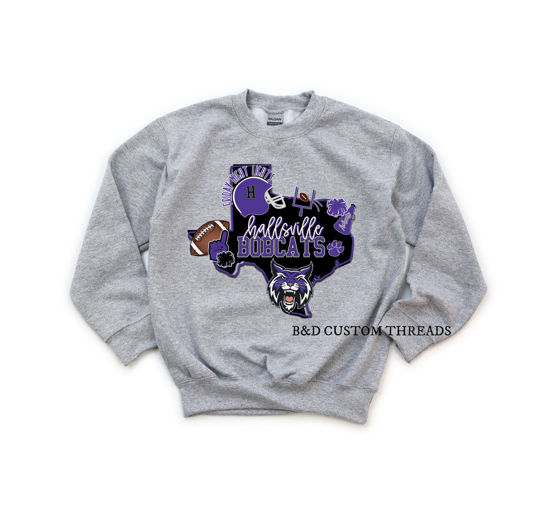 Hallsville bobcats texas  - sweatshirt