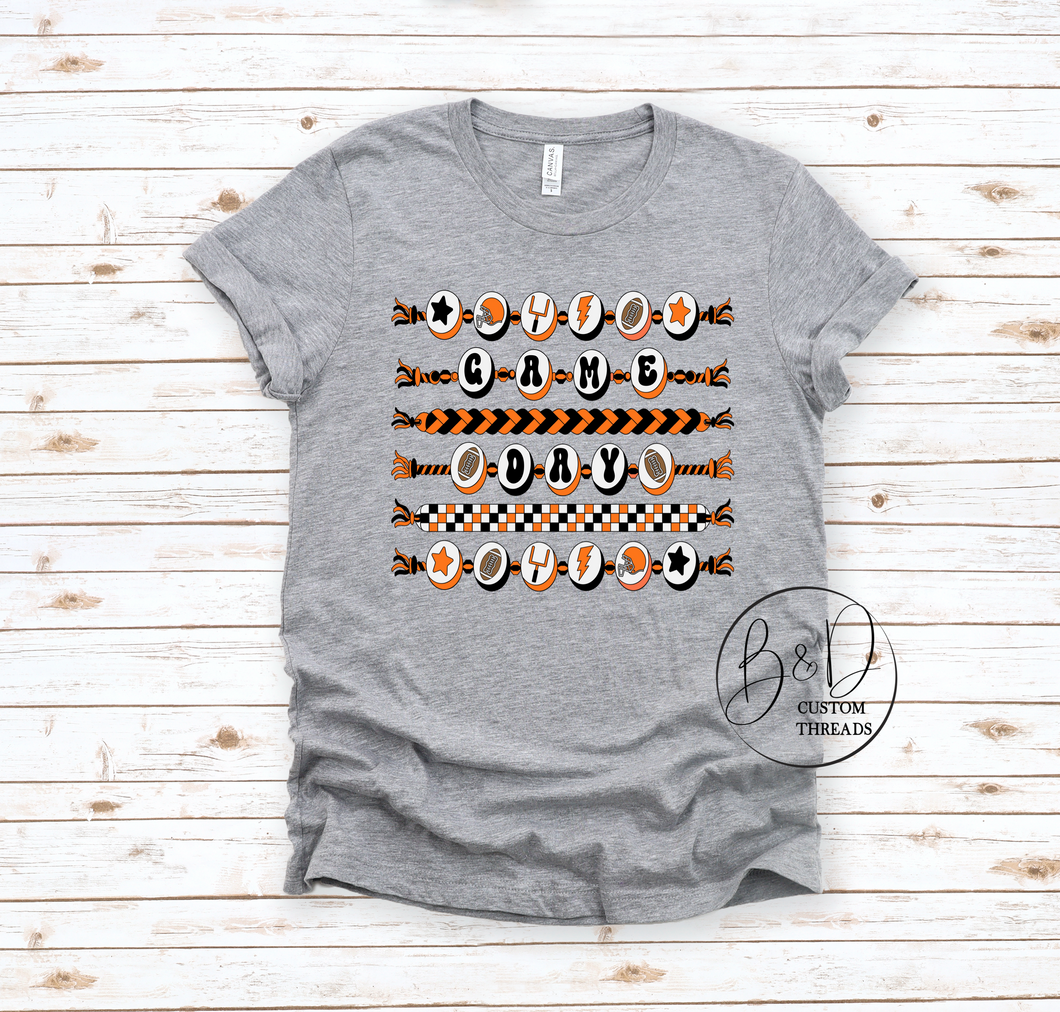 Game Day Friendship bracelet- orange and black