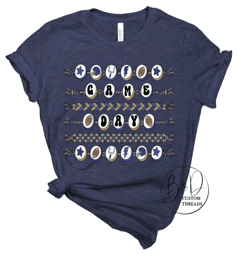 Game Day Friendship bracelet- navy and gold