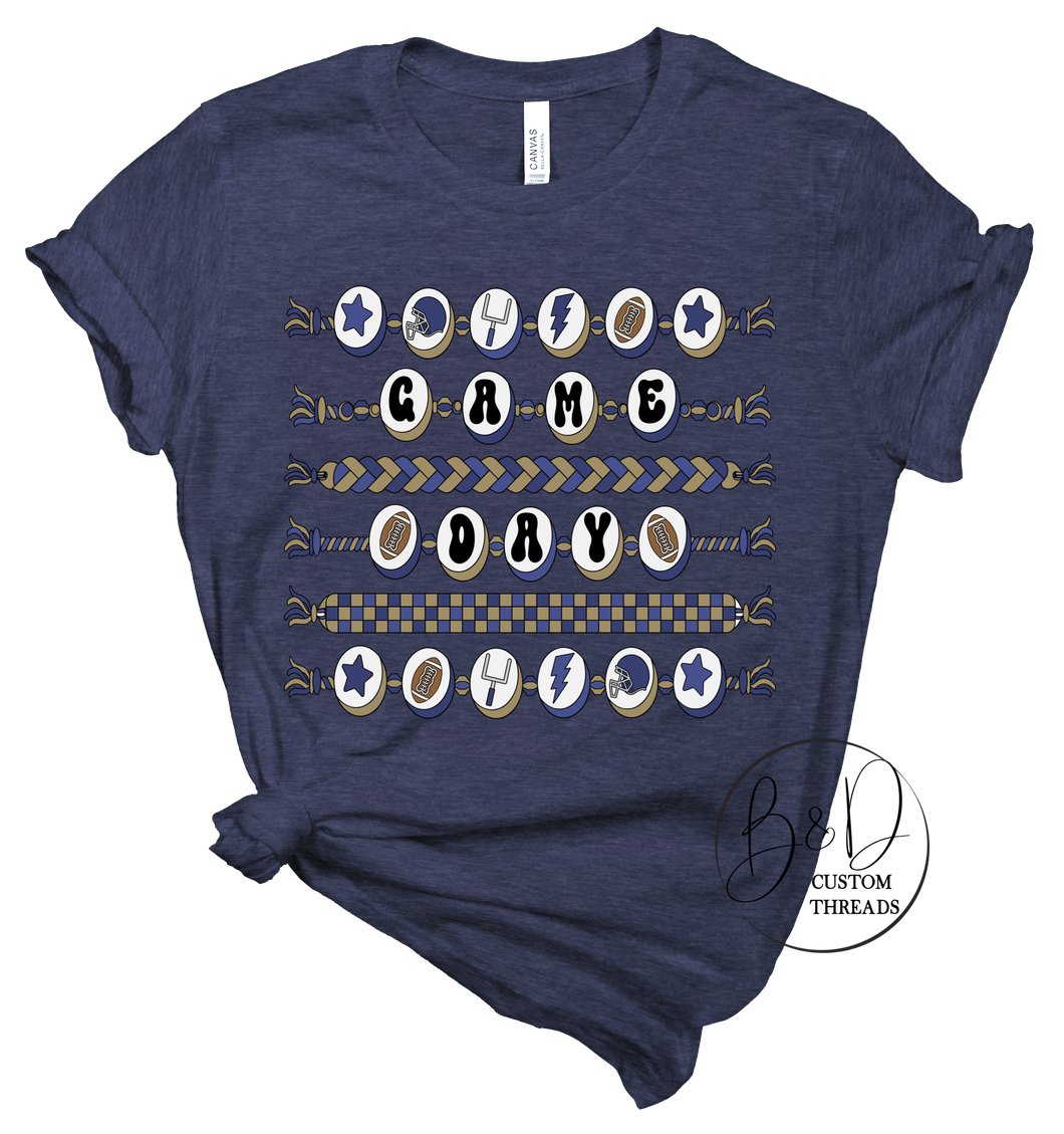 Game Day Friendship bracelet- navy and gold