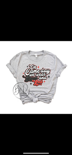 On game days we wear black and red