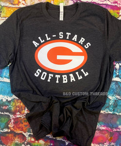 Gilmer All Stars G- SOFTBALL - charcoal tee
