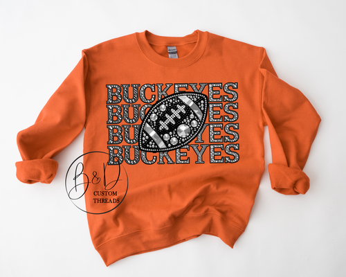 Faux rhinestone mascot - buckeyes - SWEATSHIRT