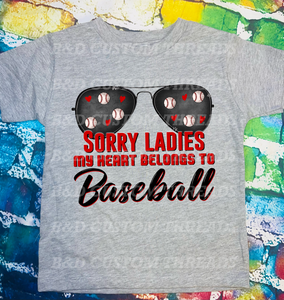 My heart belongs to baseball (tees & sweatshirts)