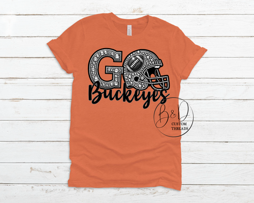 Faux rhinestone mascots -go buckeyes - teeshirts