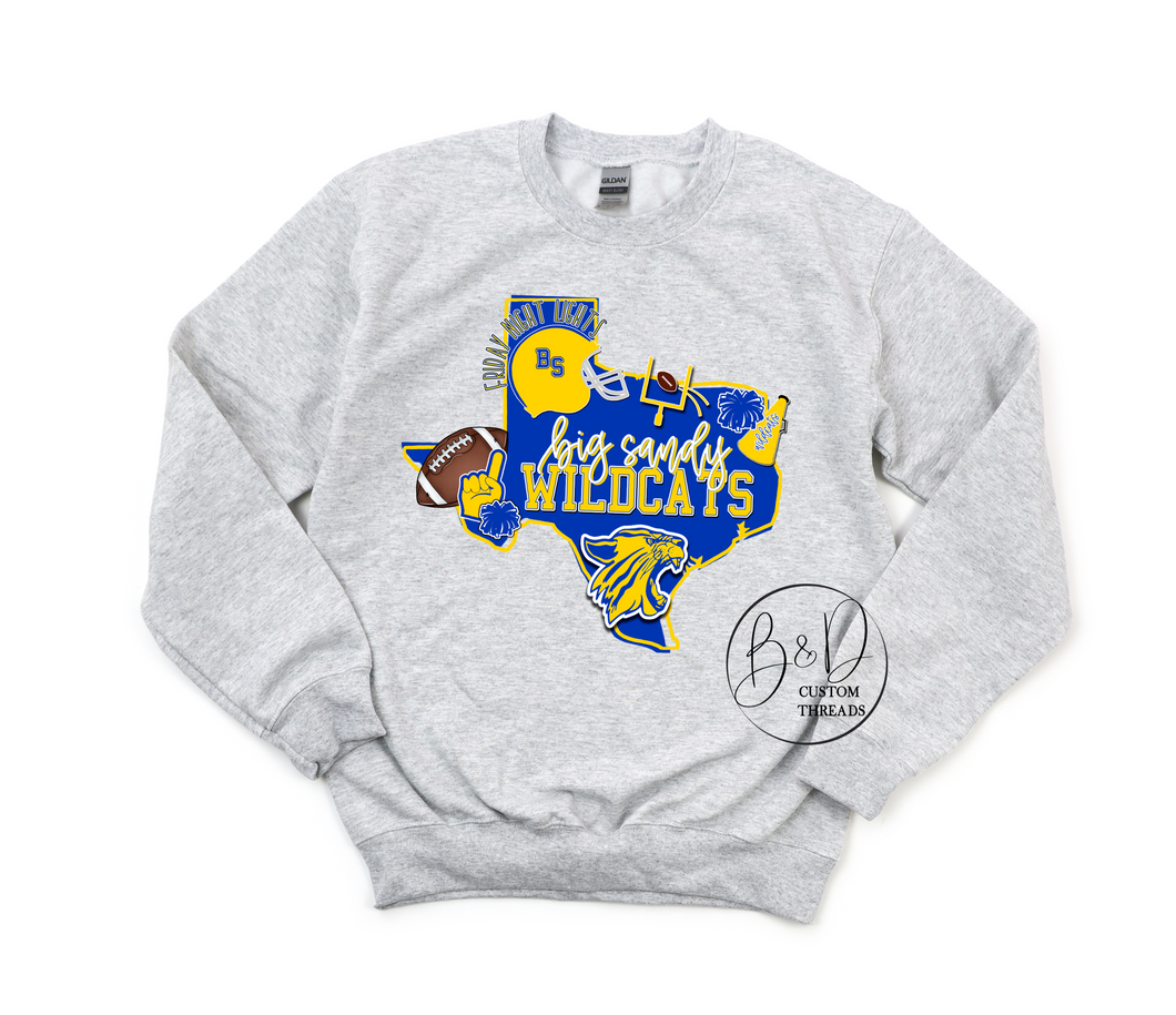 Big sandy wildcats texas - sweatshirt