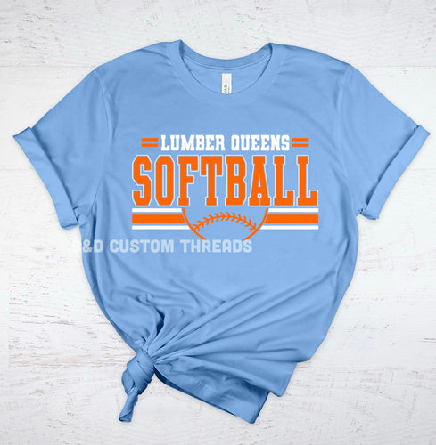 Lumber queens softball on blue (tees and sweatshirts)