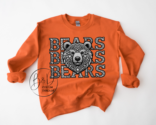 Faux rhinestone mascot - bears - SWEATSHIRT