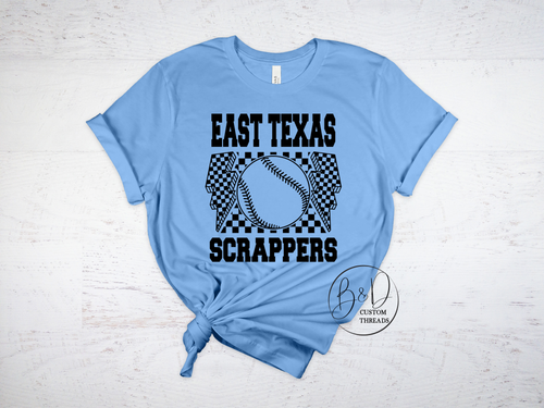 EAST TEXAS SCRAPPERS on blue