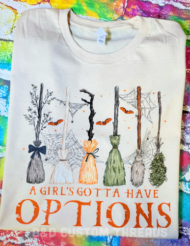 A girls gotta have options