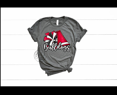 Cheer- bulldogs red