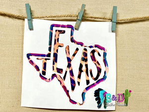 Neon Leopard Texas Decal